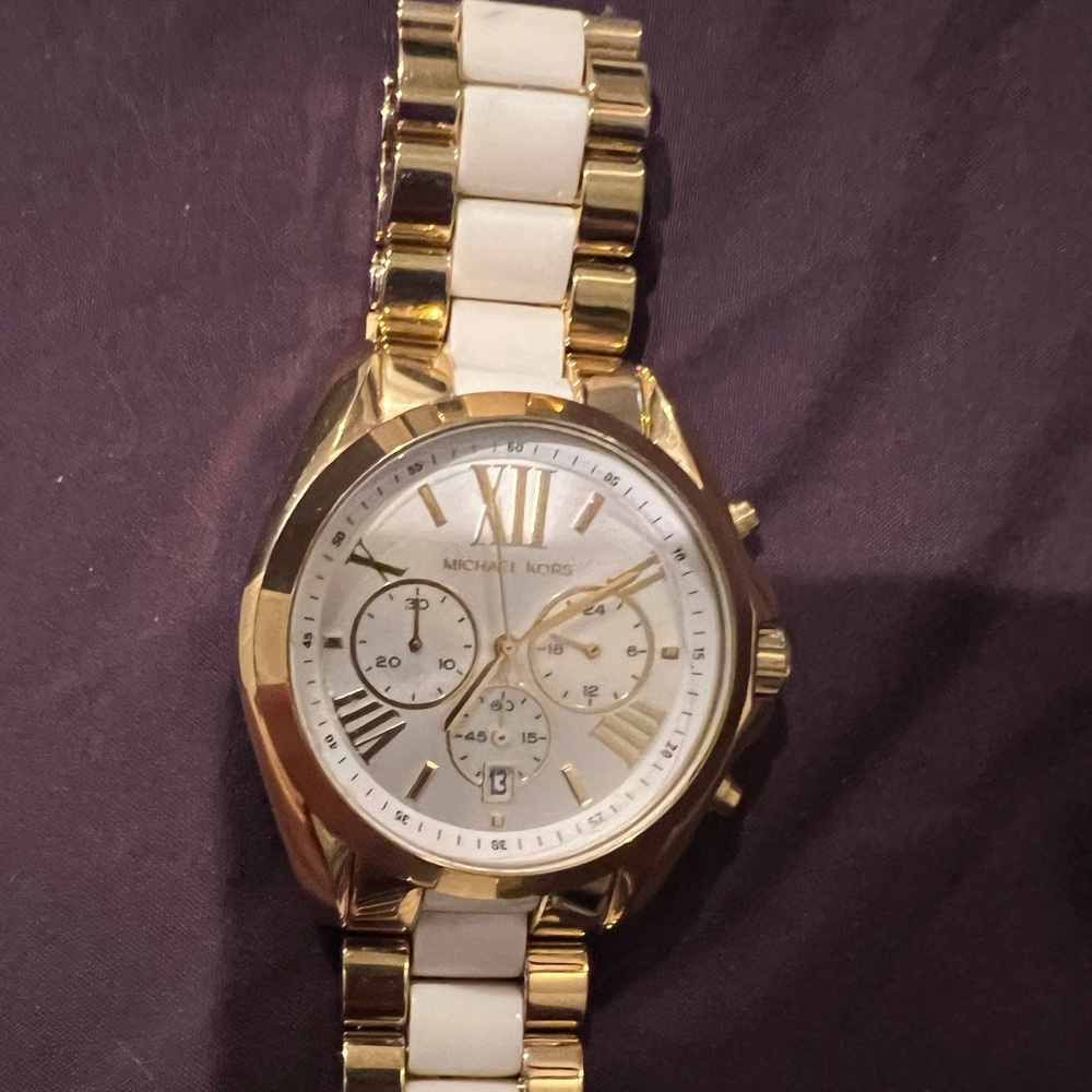 Michael Kors gold and white bracelet watch